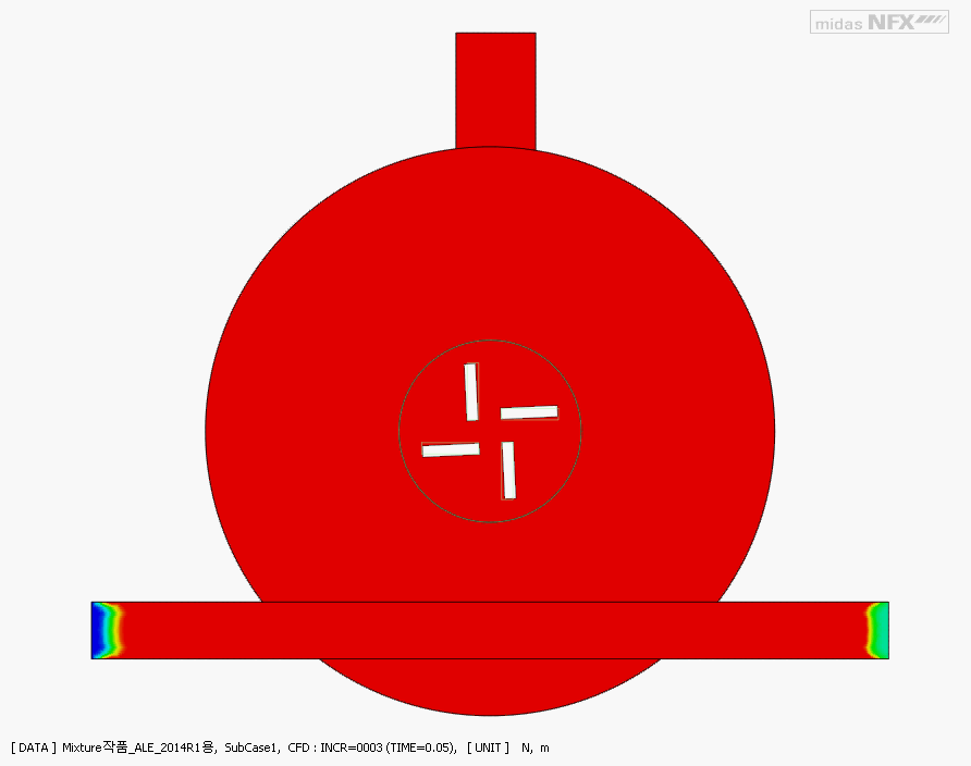 Mixture-flow simulation with moving mesh